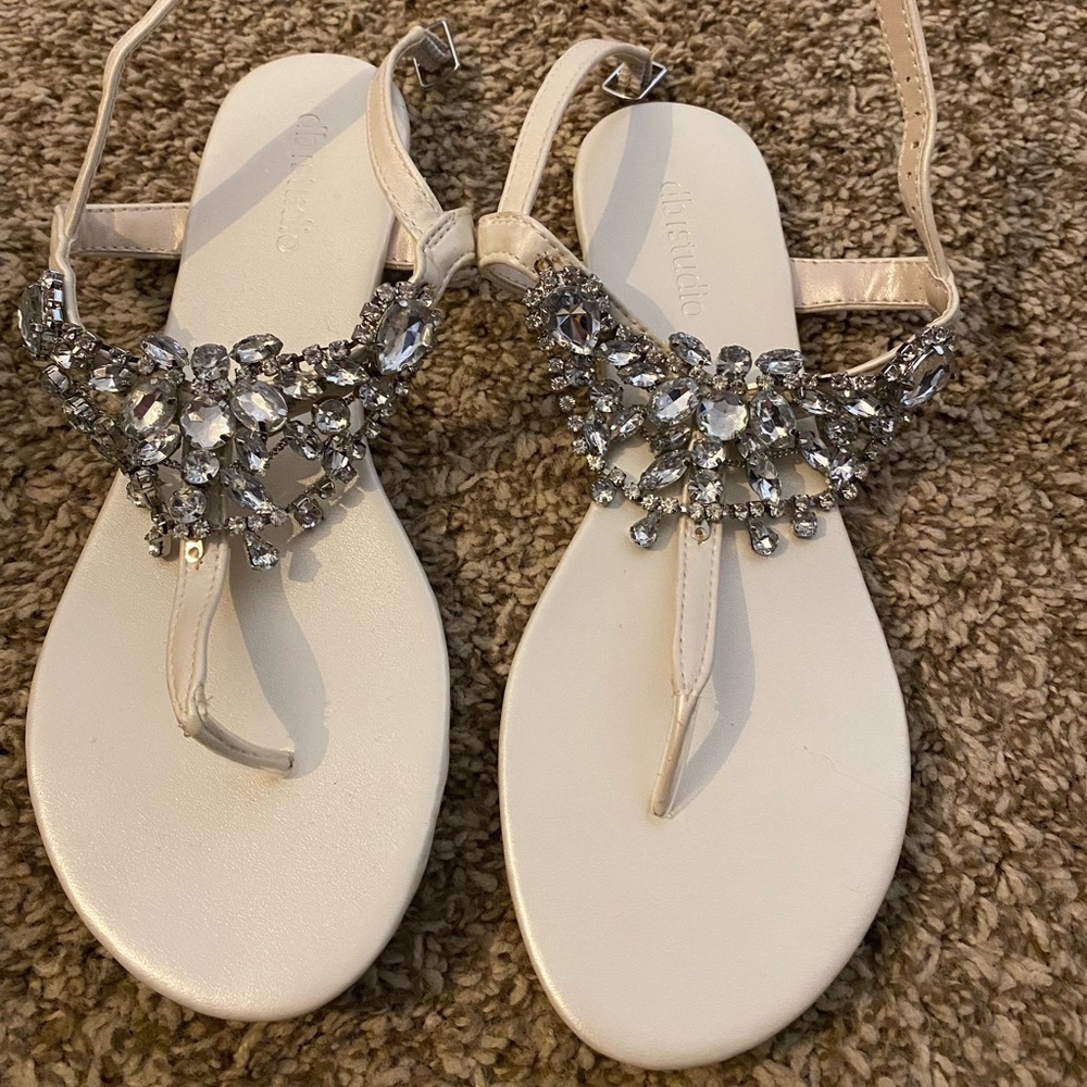 Ivory Rhinestone Wedding Sandals